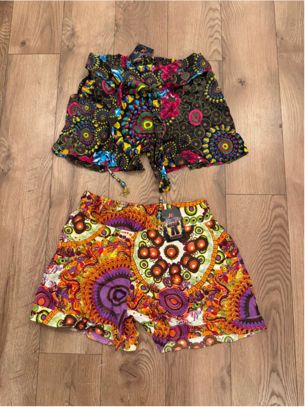 NEW Set of 2 Junglee Billee Shorts Repurposed Boho Sari 28”-42”